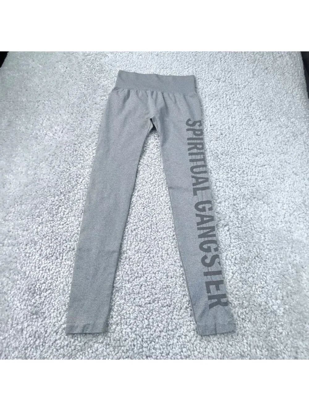 Spiritual Gangster Seamless Legging Gray Logo Womens Medium